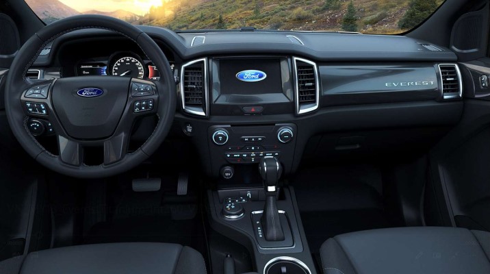 Bên trong khoang nội thất của Ford Everest. Ảnh: Ford.