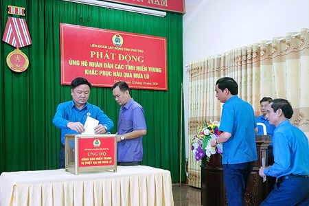 LĐLĐ tỉnh Phú Thọ: Phát động ủng hộ đồng bào miền Trung