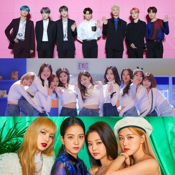 BTS, Blackpink, TWICE. Ảnh: Cắt clip