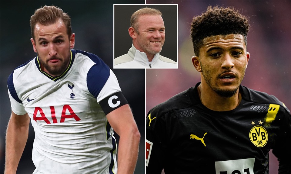 Wayne Rooney cho rằng, Man United cần số 9 như Harry Kane chứ không phải cầu thủ chạy cánh như Jadon Sancho. Ảnh: Daily Mail