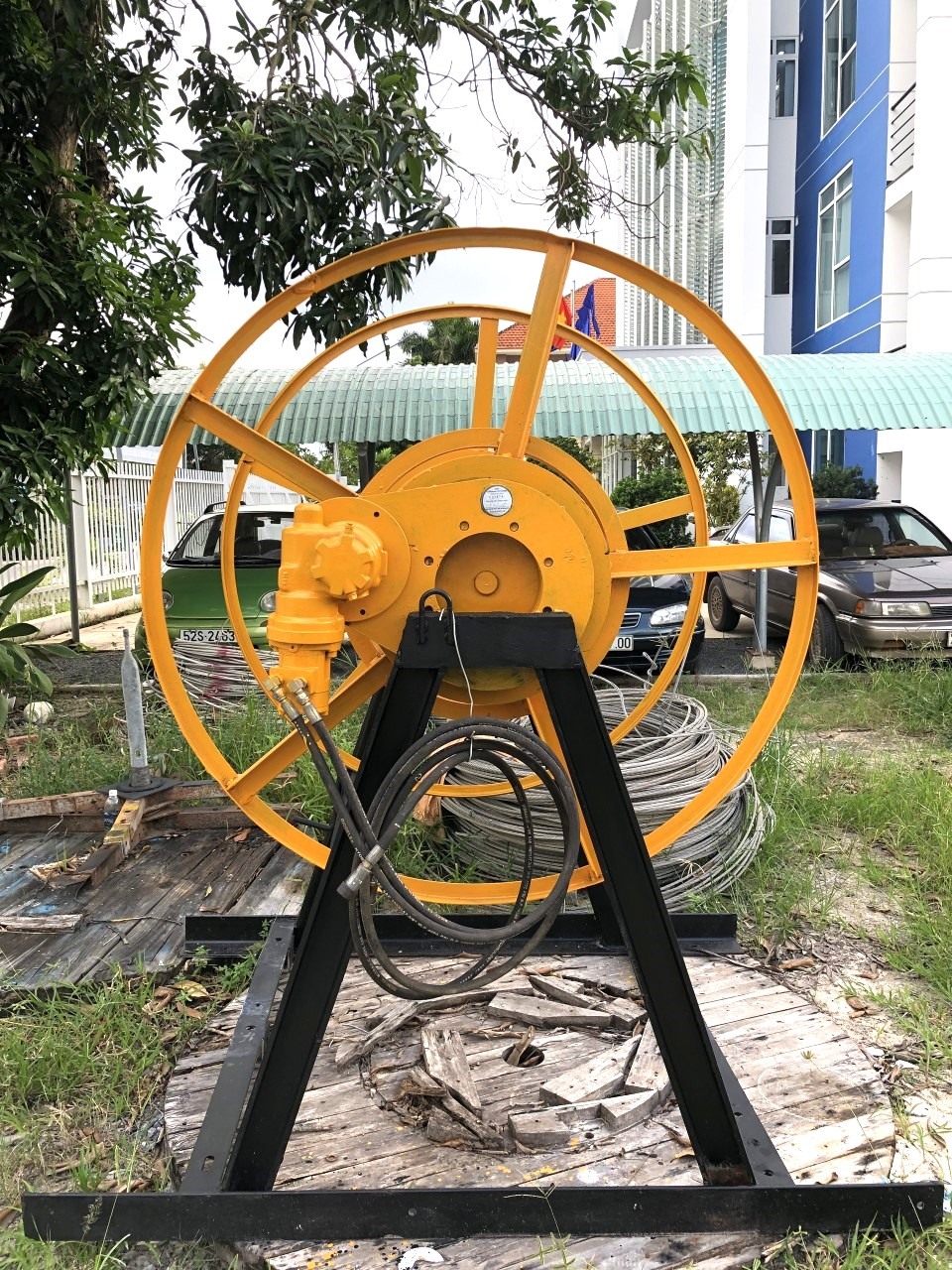 Mô hình sáng kiến “Tời cuốn và thu hồi dây cáp” triển khai thực hiện.