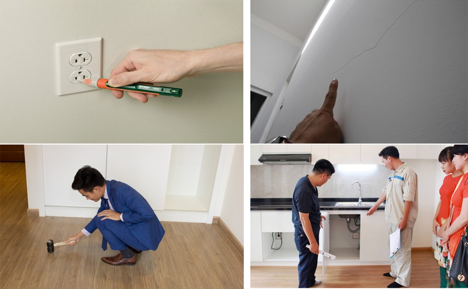 Kiểm tra kỹ lưỡng tình trạng của căn hộ chung cư trước khi nhận bàn giao. (Đồ họa: Trang Thiều)