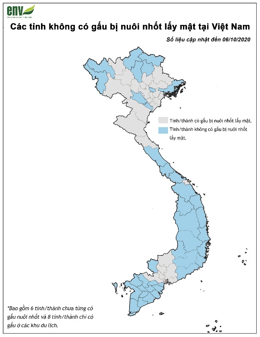 60% tỉnh thành không còn tình trạng nuôi nhốt gấu. Ảnh: ENV cung cấp