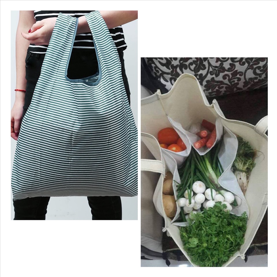 Túi đi chợ là nơi tiềm ẩn vi khuẩn lây chéo nếu không được vệ sinh đúng cách. Bạn nên sắm túi riêng biệt để đựng thịt và rau, đồng thời giặt thường xuyên để đảm bảo vệ sinh và an toàn sức khỏe. Đồ họa: Đức Mạnh