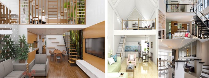 Thiết kế gác lửng nhằm mang lại tính thẩm mỹ cho không gian. Đồ họa: Kim Nhung