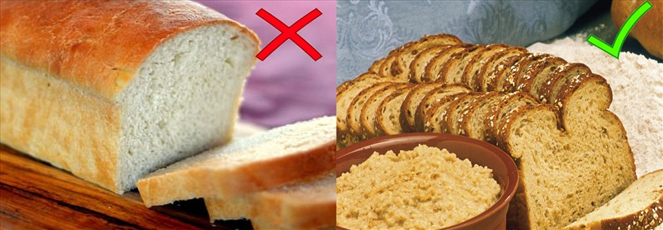 Top thực phẩm làm bạn già đi nhanh chóng 5 Không giống bánh mì trắng, bánh mì ngũ cốc nảy mầm giúp bạn hạn chế tình trạng lão hóa da.