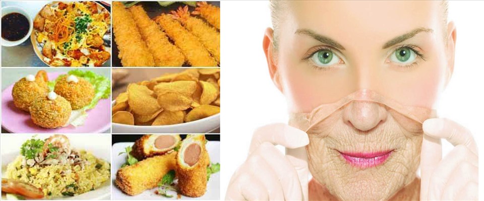 Top thực phẩm làm bạn già đi nhanh chóng 4 Đồ chiên rán là thực phẩm không tốt cho sức khỏe và làn da của bạn.