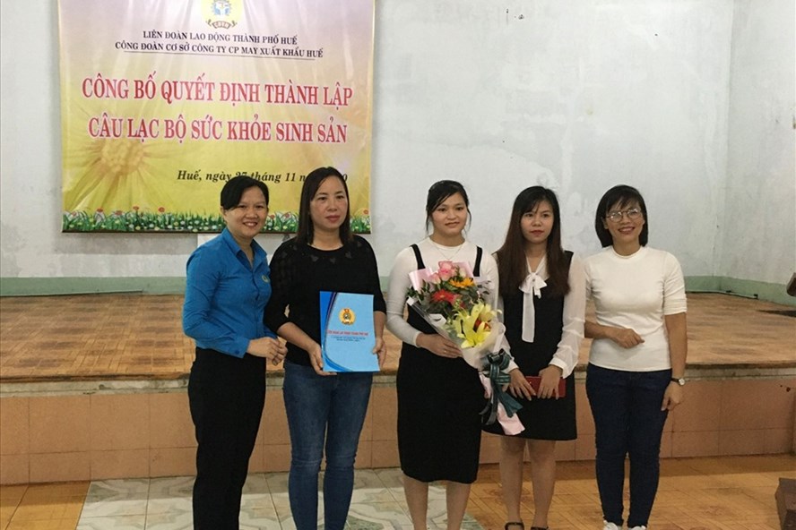 LĐLĐ TP.Huế ra mắt Câu lạc bộ Sức khỏe sinh sản. Ảnh: LĐ.