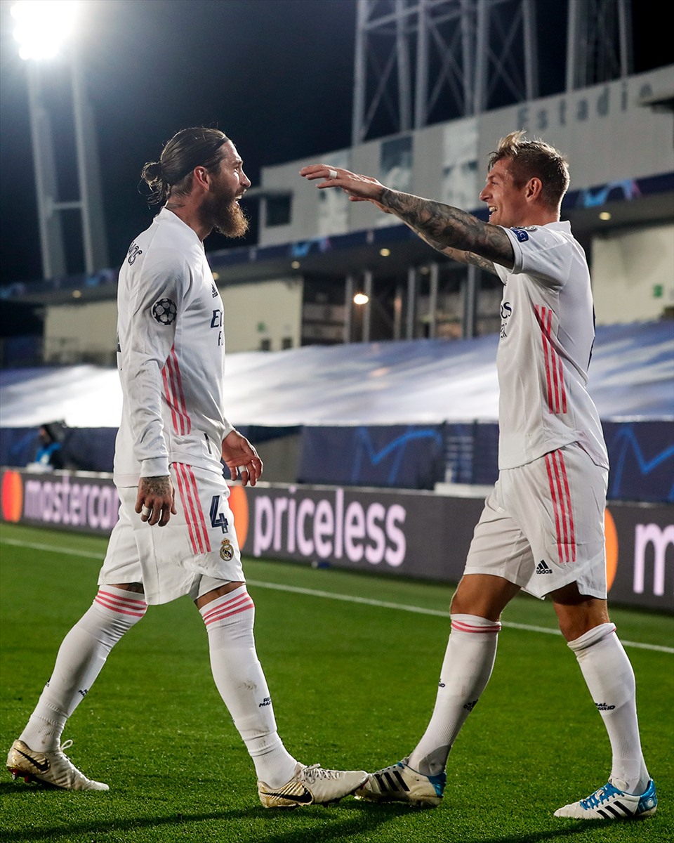 Ramos ghi bàn sau đường kiến tạo của Kroos. Ảnh: Real Madrid