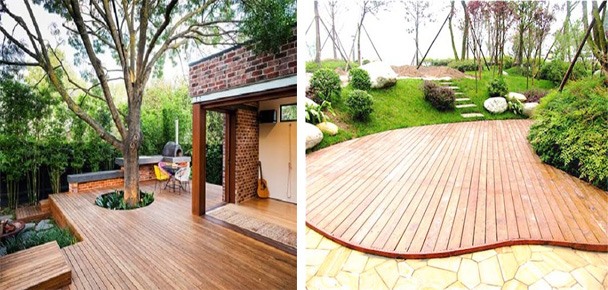 Sàn gỗ nhựa ngoài trời có những ưu điểm vượt trội so với gỗ tự nhiên. Đồ họa: Kim Nhung