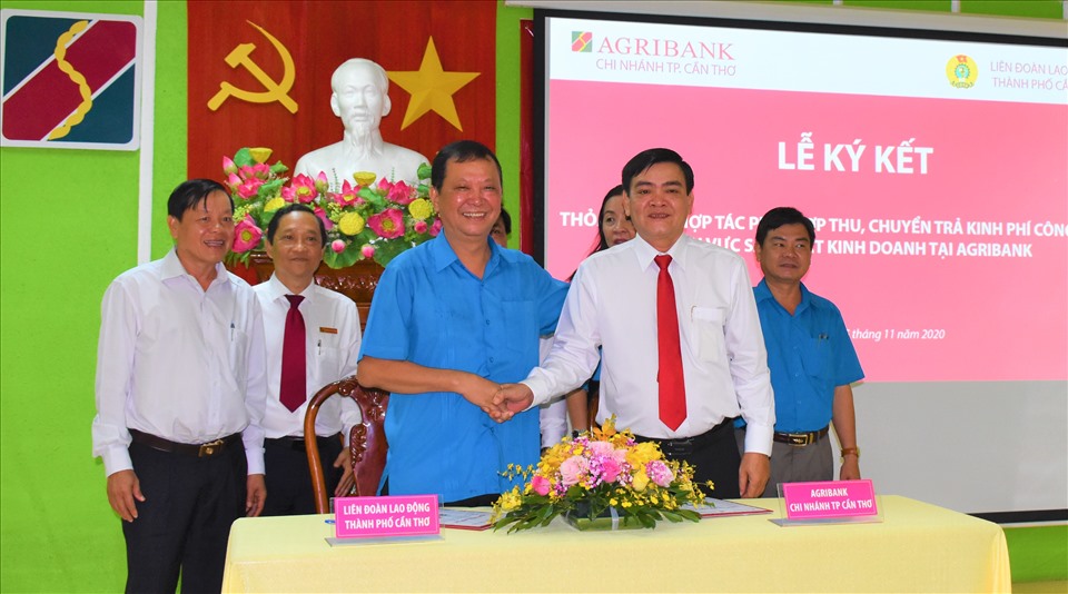 Liên đoàn lao động thành phố Cần Thơ và Agribank phối hợp trong việc xây dựng và cung cấp các sản phẩm dịch vụ ưu đãi dành cho đoàn viên công đoàn. Ảnh: Thành Nhân