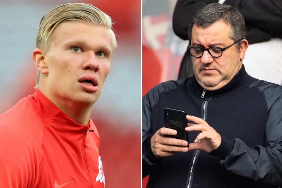 “Siêu cò” Mino Raiola luôn khôn ngoan trong các thương vụ và muốn hướng Haaland tới Real Madrid. Ảnh: AFP