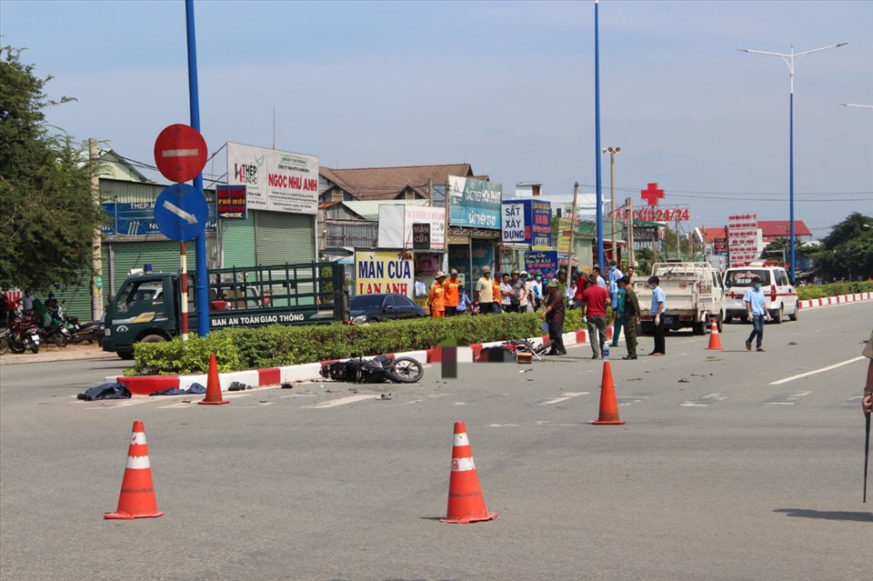 Hiện trường vụ tai nạn. Ảnh: Đình Trọng