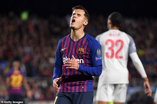Coutinho cùng Barca thất bại đau đớn trước Liverpool. Ảnh: Getty
