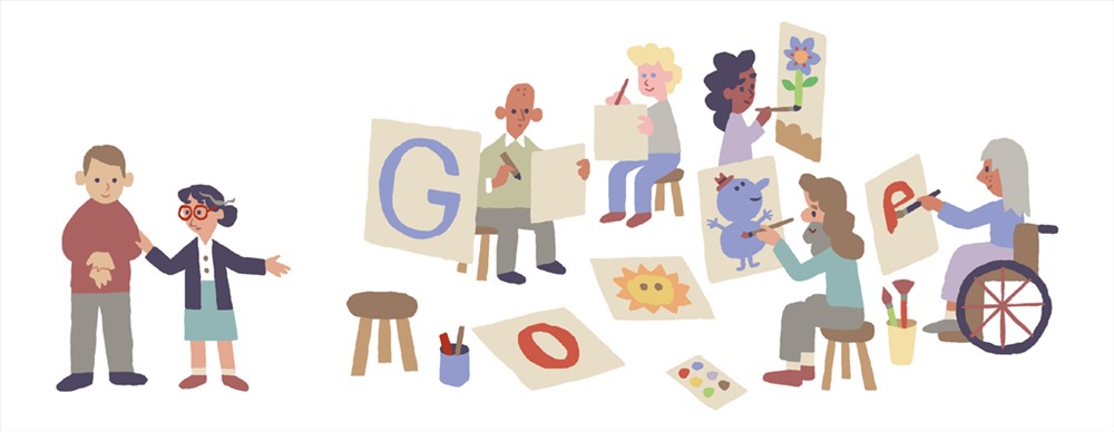 O Google Doodle comemora seu 115º aniversário, Nise da Silveira.  Foto: Google.