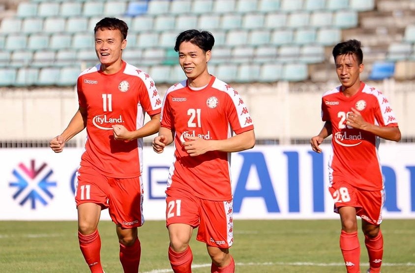 Công Phượng chơi thăng hoa trong màu áo TP.HCM ở AFC Cup 2020. Ảnh: HCMFC