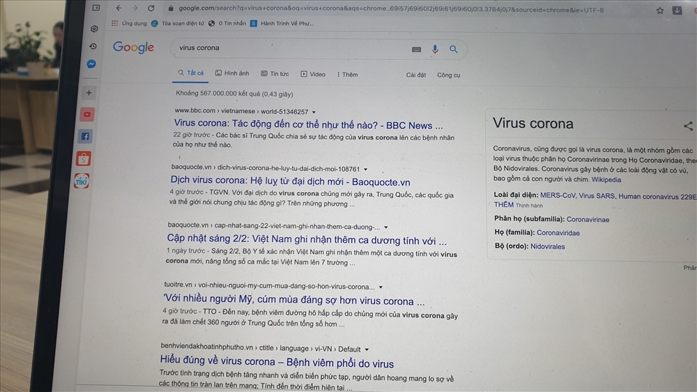 Những thông tin liên quan đến Virus Corona được tìm kiếm nhiều nhất trên Google những ngày đầu xuân Canh Tý - Ảnh: Trần Tuấn