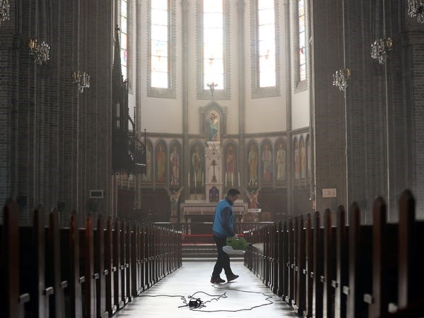 Nhà thờ Công giáo Myeongdong ở Seoul, Hàn Quốc. Ảnh: Reuters