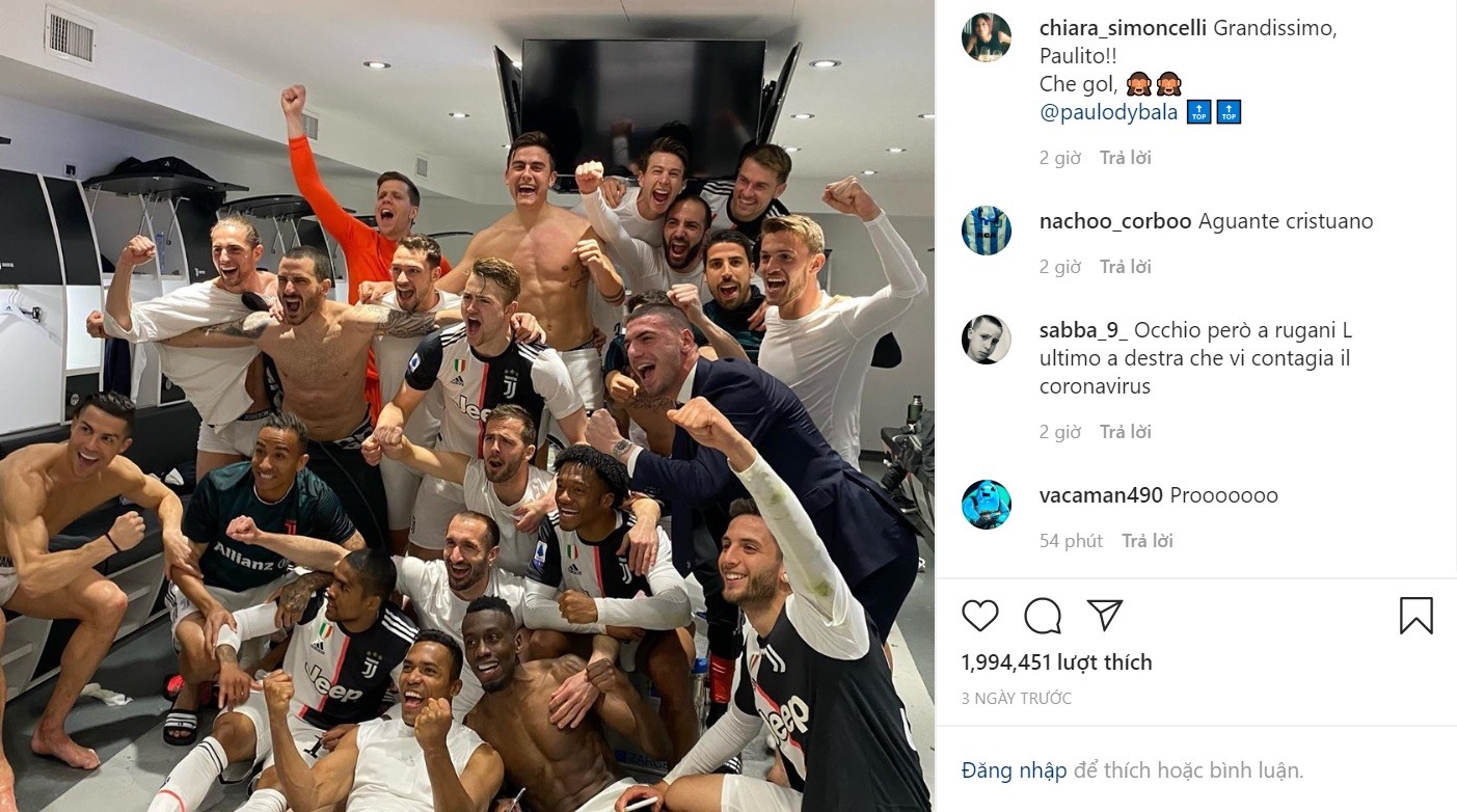 Tấm ảnh trên trang cá nhân của Dybala. Ảnh: Instagram.