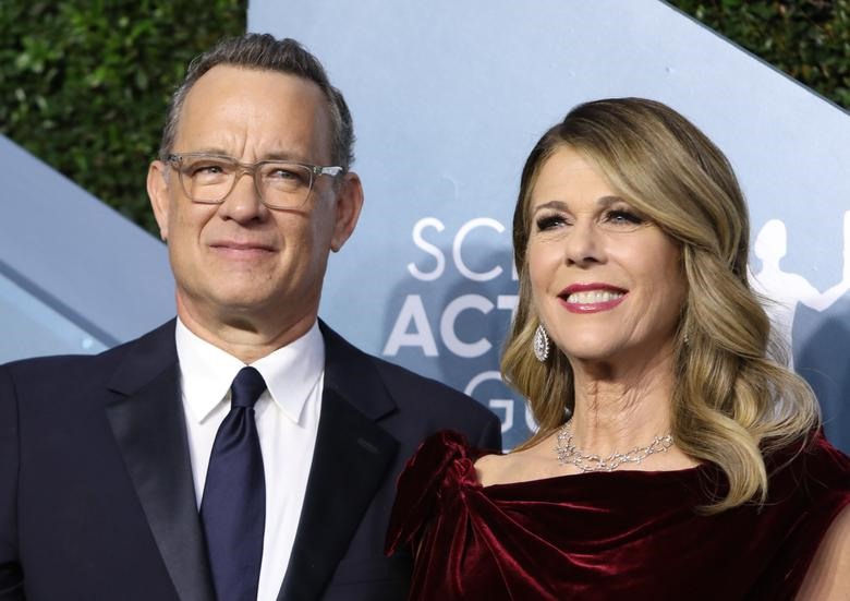 Nam diễn viên từng giành giải Oscar Tom Hanks và vợ, nữ diễn viên Rita Wilson, cả hai đều cho kết quả dương tính với SARS-CoV-2 tại Australia. Ảnh: REUTERS