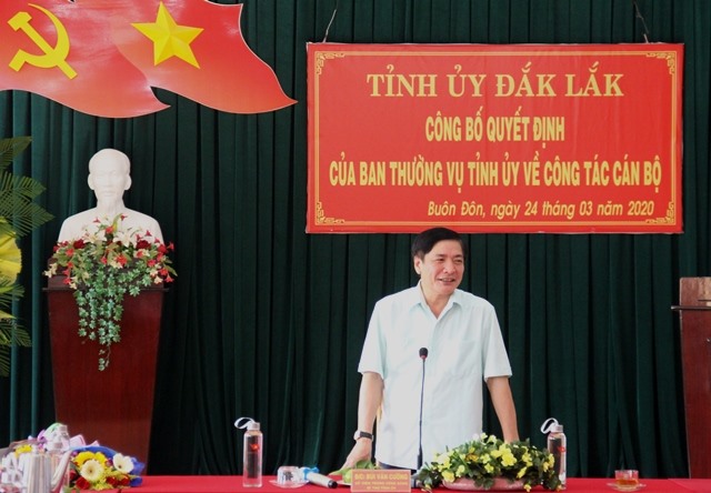 Bí thư Tỉnh ủy Bùi Văn Cường phát biểu chỉ đạo tại buổi lễ
