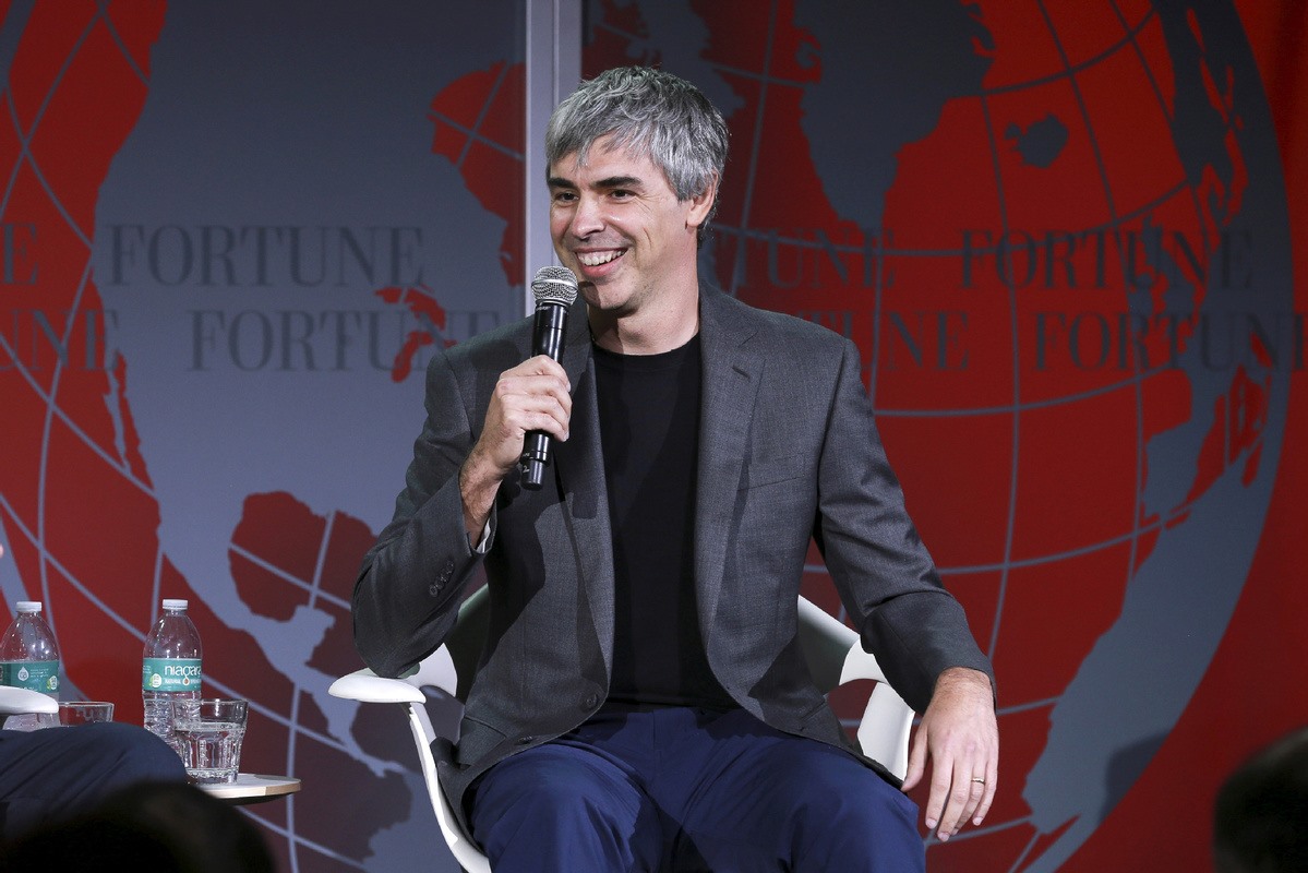 Larry Page, CEO và là người sáng lập Alphabet, đồng vị trí thứ 9 với 67 tỉ USD. Ảnh: China Daily