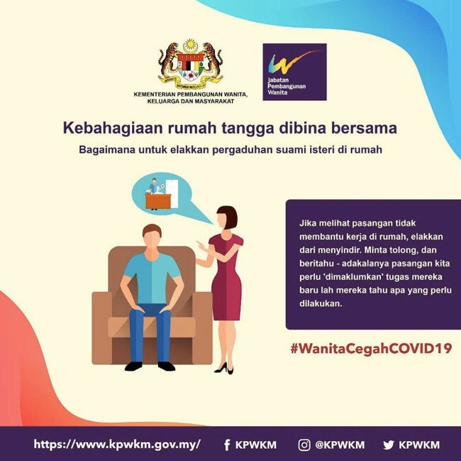 Thông điệp áp phích đưa ra là phụ nữ nên ngừng cằn nhằn chồng. Ảnh: KPWKM/Titter