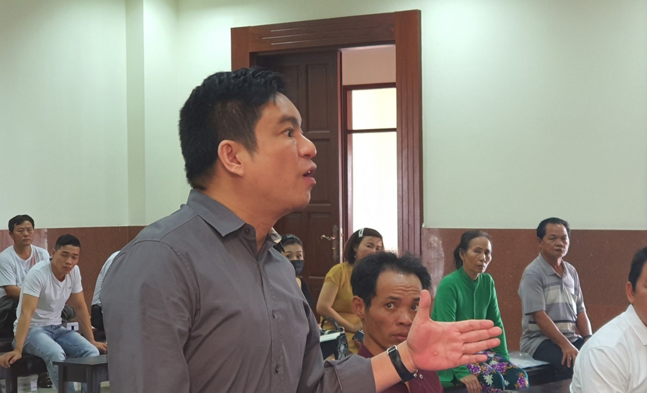 Ông Chiêm Quốc Thái tại phiên toà sáng 6.3
