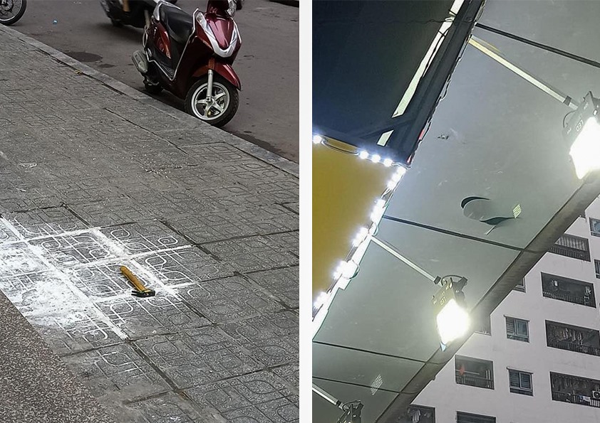 Chiếc búa rơi từ trên cao khiến nhiều người sống tại chung cư sợ hãi. Rất may vụ việc không gây hậu quả nghiêm trọng.