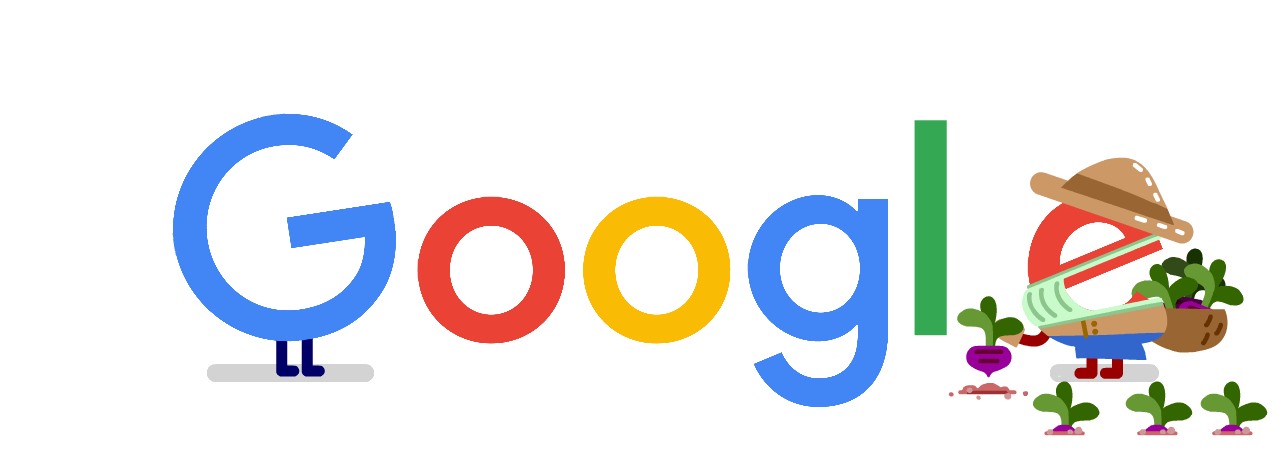 Google Doodle ngày 10.4 cảm ơn những người nông dân. Ảnh: Google