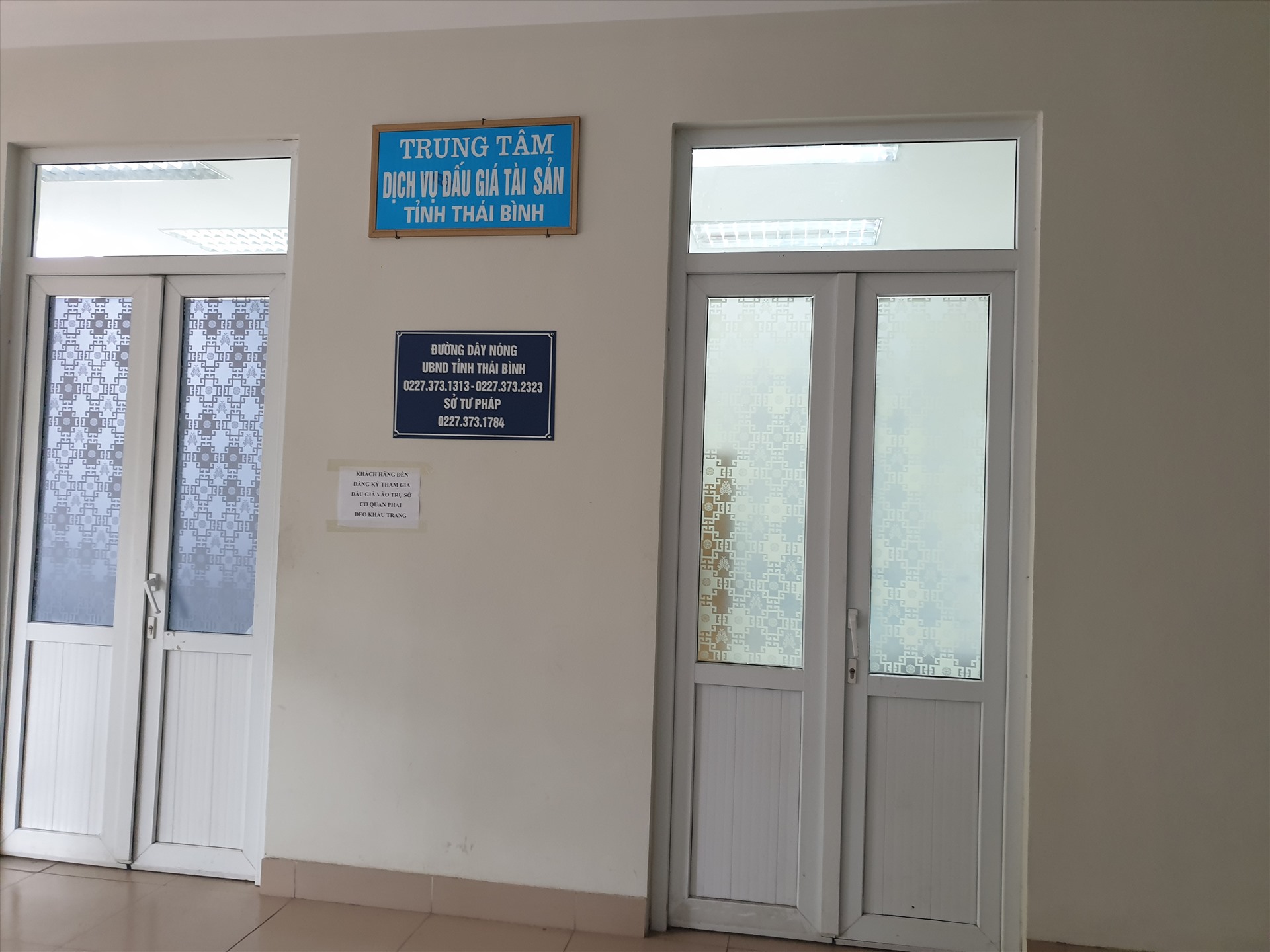 Trung tâm dịch vụ đấu giá tài sản Thái Bình. Ảnh: Phạm Đông