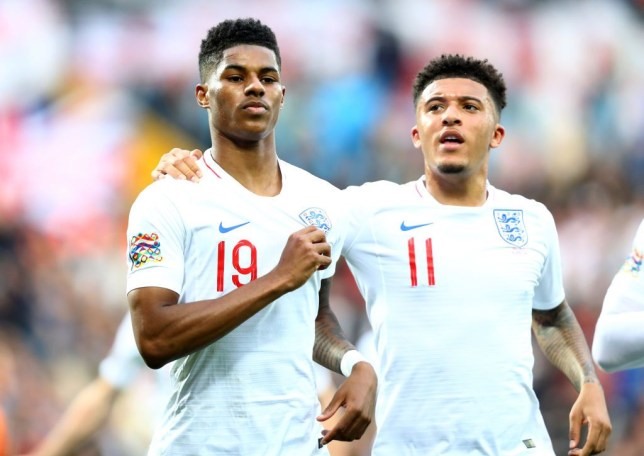 Sancho và Rashford là đôi bạn thân thiết tại đội tuyển Anh. Ảnh: Getty