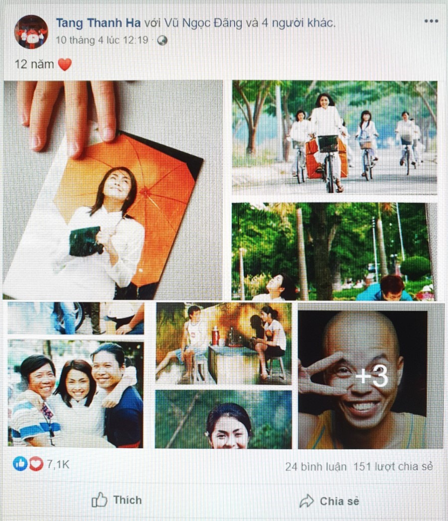 Tăng Thanh Hà khoe chùm ảnh kỷ niệm 12 năm