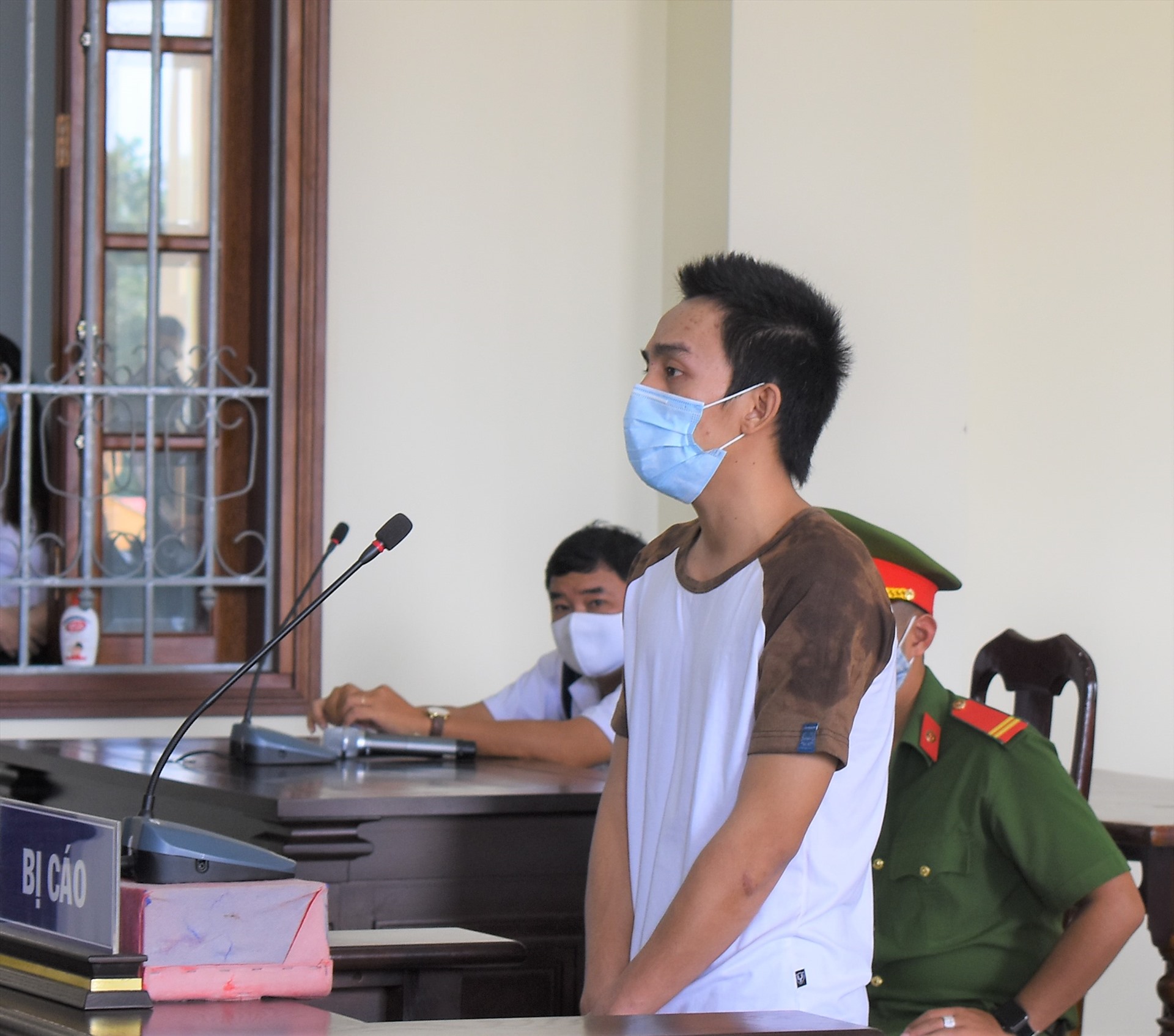 BỊ cáo Đặng Ngọc Giàu tại phiên tòa sơ thẩm. Ảnh: Thành Nhân