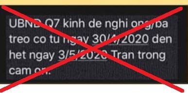UBND Quận 7 TPHCM bác bỏ tin nhắn giả mạo đang lan truyền.
