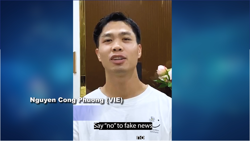 Công Phượng truyền đi thông điệp chống dịch COVID-19. Ảnh: AFC