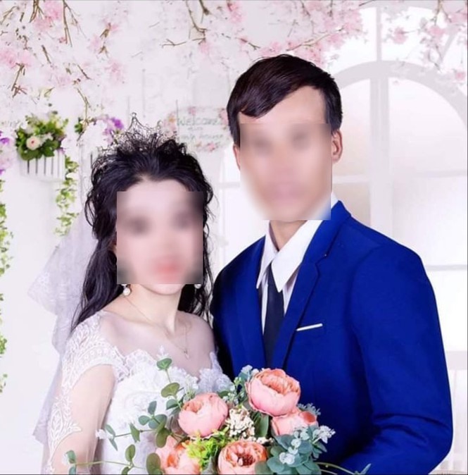Chị T. và anh P. trong ngày cưới (ảnh gia đình cung cấp)