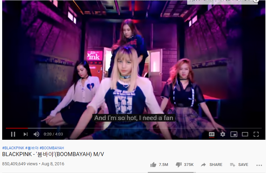 Black Pink trở thành nghệ sĩ Kpop đầu tiên có MV debut đạt 850 triệu view.