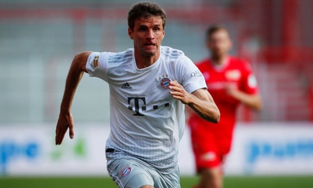 Thomas Muller trong trận gặp Union Berlin. Ảnh: Getty.
