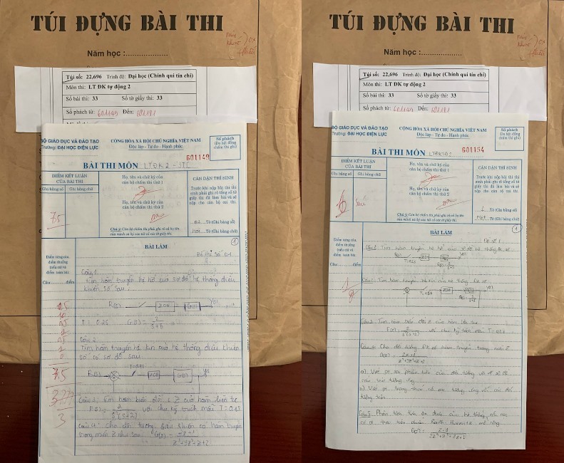 Hai trong số rất nhiều bài thi có dấu hiệu lạ và nghi được nâng điểm. Ảnh: LN-ĐT.