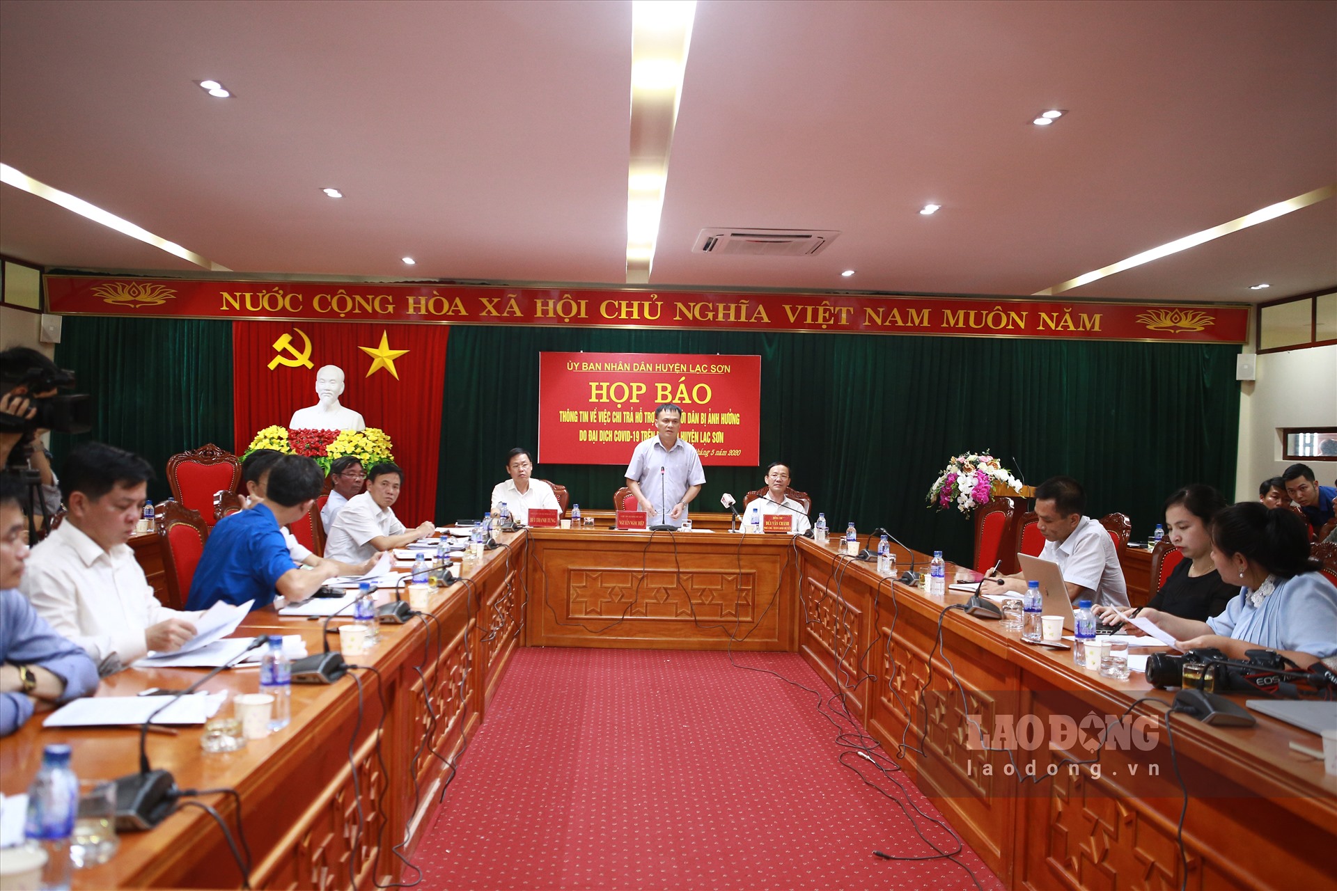 Toàn cảnh buổi họp báo. Ảnh: Phạm Đông