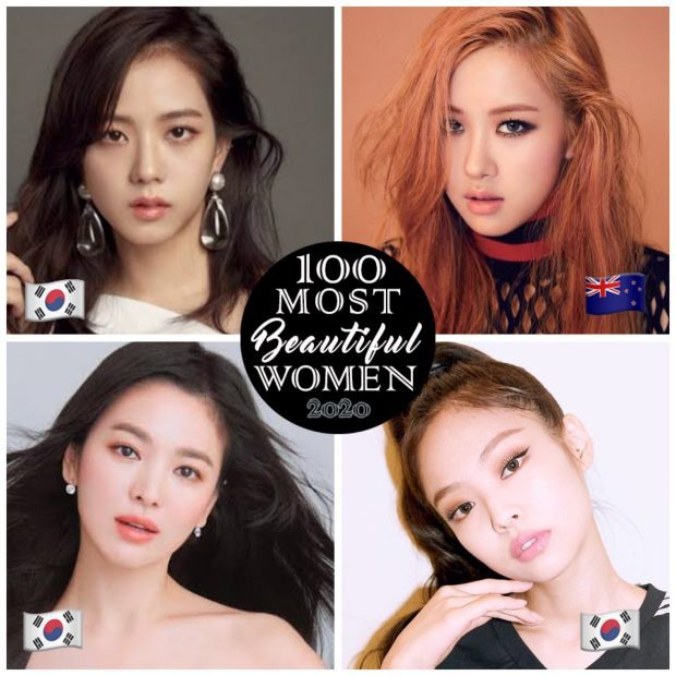 Kim Jisoo (Hàn Quốc), 6. Rosé (New Zealand), 7. Song Hye Kyo (Hàn Quốc), 8. Kim Jennie (Hàn Quốc)