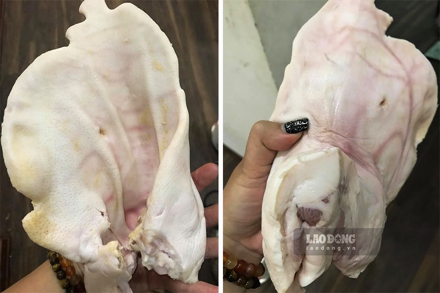Miếng thịt lợn được cho là kém chất lượng sau khi khách hàng mua ở Big C. Ảnh: NVCC