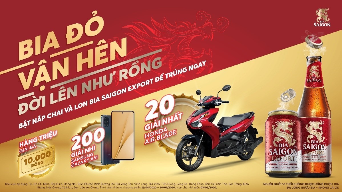 Chương trình “Bia đỏ vận hên, đời lên như Rồng” chia sẻ giải thưởng hơn 80 tỷ đồng cho người tiêu dùng