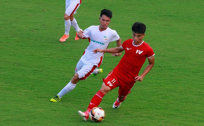 Cuộc đua thế chân vạc giữa U19 Viettel, Hà Nội, PVF vẫn chưa ngã ngũ và chỉ quyết định được ở vòng đấu cuối cùng. Ảnh: PVF