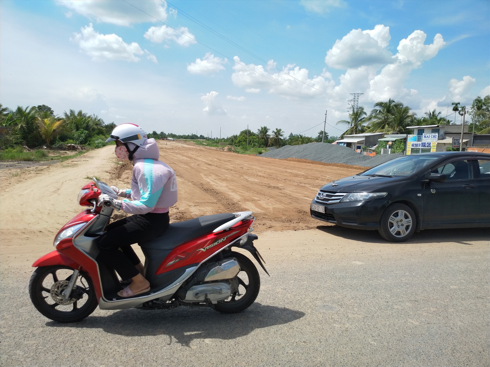 Điểm cuối dự án, nơi cao tốc Trung Lương - Mỹ Thuận giao với Quốc lộ 30. Ảnh: K.Q
