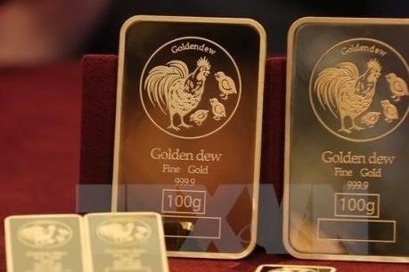 Giá vàng tăng mạnh trở lại. Ảnh: TTXVN