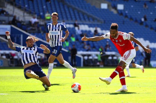 Aubameyang đã “gánh” Arsenal suốt 2 năm qua. Ảnh: Getty