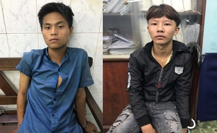 Đối tượng Vũ, Phát tại cơ quan chức năng. Ảnh: Công an cung cấp