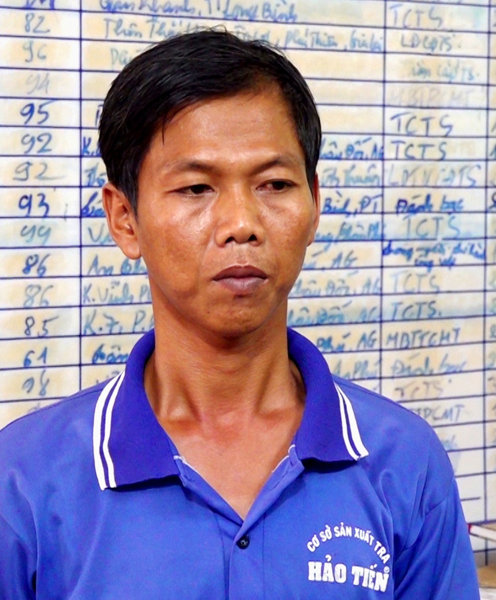 Đối tượng Nath tại cơ quan điều tra. Ảnh: Công an An Giang cung cấp